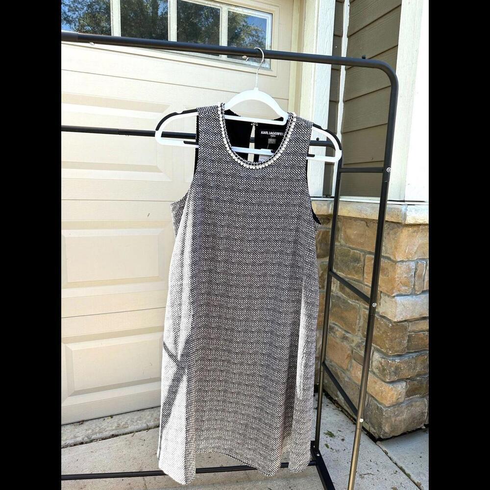 Karl Lagerfeld Black & White Sleeveless Dress Size 10